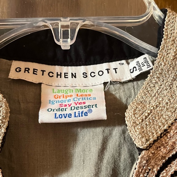 Gretchen Scott Designs Baby Tangier Embroidered Dress in Black/Tan - Picture 3 of 6